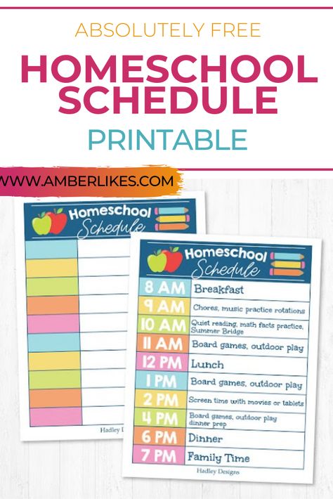 Grade One Homeschool Schedule, Homeschool Templates Free Printables, Homeschooling Daily Schedule, Grade 1 Homeschool Schedule, Homeschooling Tips And Tricks, Free Printable Homeschool Schedule, Free Schedule Printables, Printable School Schedule, 1st Grade Homeschool Schedule Ideas