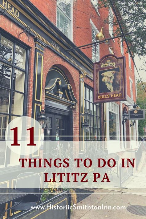 We've pulled together 11 Things to Do in Lititz PA to help you find all the wonderful things going on in this Lancaster County town! From shopping & great pubs to hikes and tours, a day spent in Lititz will be a good day! Lancaster Pennsylvania Restaurants, Day Trips In Pa, Amish Country Pennsylvania, Pennsylvania Travel, Road Trip Map, Retirement Travel, Lancaster Pennsylvania, Lancaster County, Fall Travel