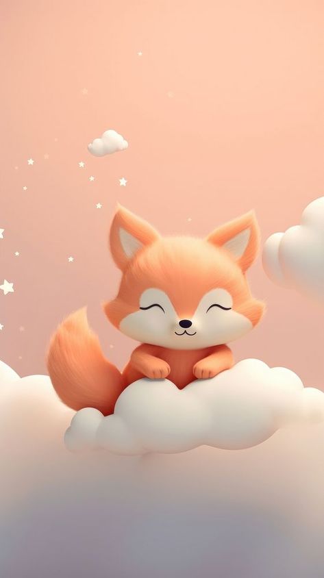 Cute Animals Background, Baby Cartoons, Animals Background, Fox Cartoon, Iphone Wallpaper Cute, Animal Wallpapers, Background Cute, Wallpapers For Mobile Phones, Wallpaper Cute