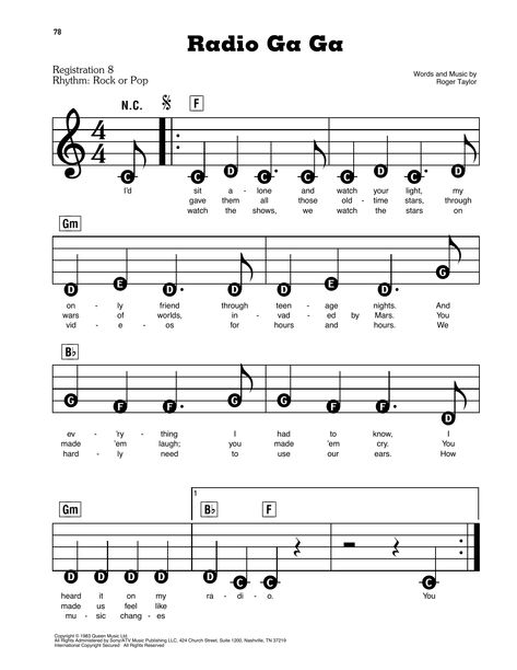 Queen Sheet Music, Free Guitar Sheet Music, Sheet Music With Letters, Piano Sheet Music Letters, Keyboard Music, Music Letters, Easy Guitar Tabs, Guitar Tabs Songs, Guitar Notes