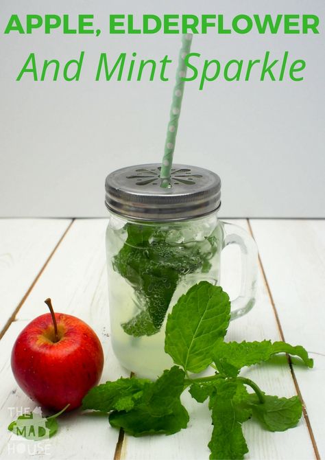 Apple Elderflower and Mint Sparkle - A Fabulous recipe to make Non-alcoholic Drinks for Adults that are delicious and satisfying using apple and elderflower. Elderflower Drink, Mint Mocktail, Sangria White, Fruit Creations, Apple Mint, White Sangria, Mocktail Recipe, Cooking With Kids, Non Alcoholic Drinks