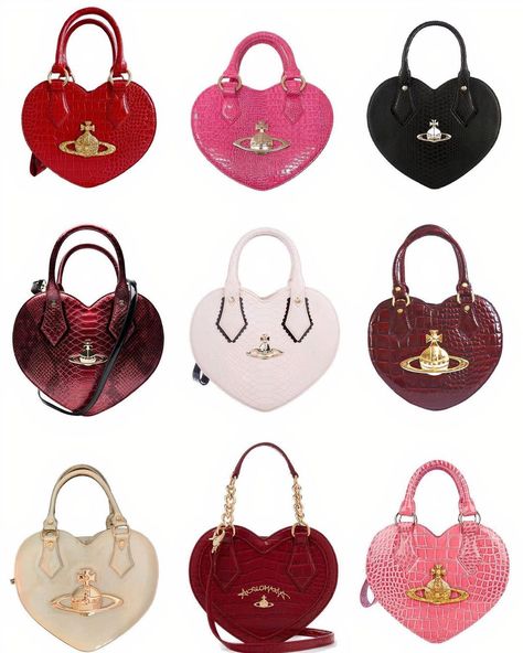 Vivienne Westwood Purse, Heart Bags, Mode Harajuku, Vivienne Westwood Bags, Vivienne Westwood Jewellery, Luxury Bags Collection, Moda Punk, Fancy Bags, Heart Bag