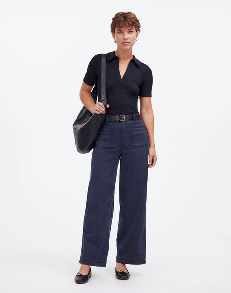 The Emmett Wide-Leg Pant: Patch Pocket Edition | Madewell Corporate Clothes, Corporate Outfits, Pocket Edition, Community Development, Tailored Pants, Fair Trade, Patch Pocket, Wide Leg Pants, Casual Pants