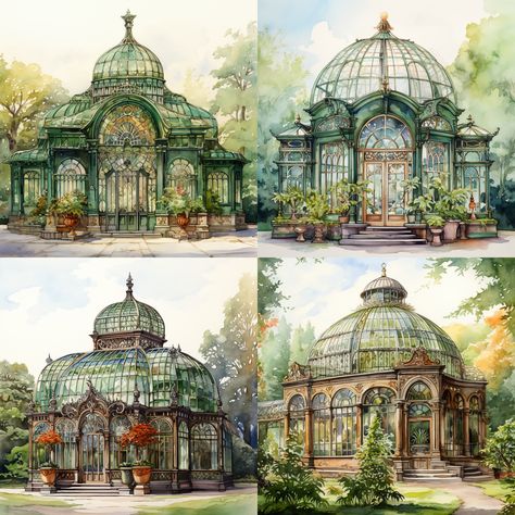 Greenhouse Home House Plans, Victorian Greenhouse, Fantasy House, Fantasy Places, Environmental Design, Green House, Dream House Decor, Glass House, Winter Garden