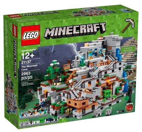 LEGO Minecraft The Mountain Cave 21137 HUGE lego set of Minecraft! #lego #minecraft #legominecraft #legoset #affiliate Mountain Cave, Minecraft Lego, Minecraft Toys, Log Home Interiors, Light Brick, Minecraft Mobs, Lego Minecraft, Lego Architecture, Buy Lego