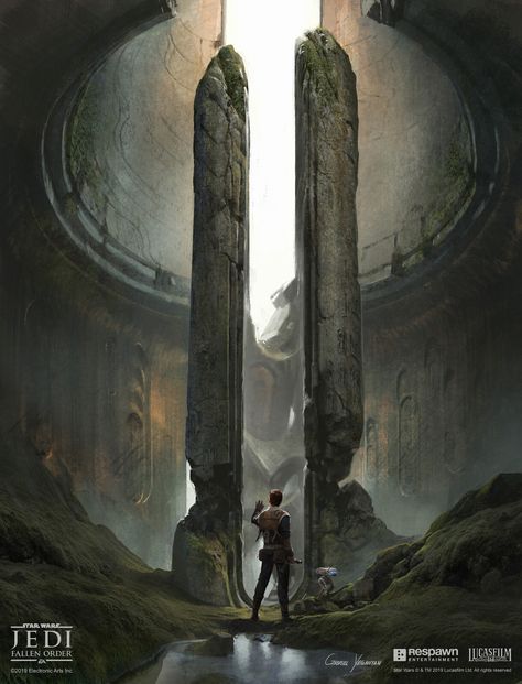 ArtStation - Bogano Vault Entrance, Gabriel Yeganyan Fallen Order Concept Art, Star Wars Fallen Order, Game Star, Star Wars Jedi Fallen Order, Star Wars Planets, Jedi Fallen Order, Star Wars Canon, Star Wars Background, Star Wars Games