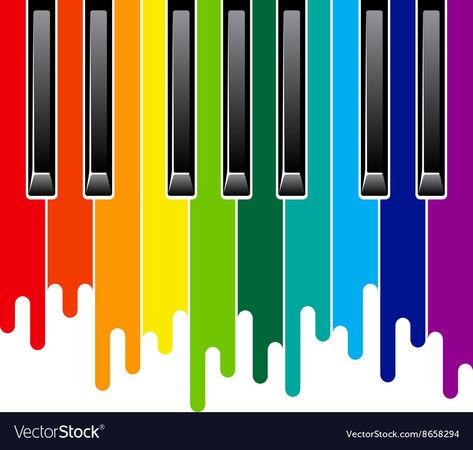 Music Lesson For Kids, Notes Decoration, Rainbow Piano, Art Paint Party, Piano Decor, Rainbow Music, Vista Print, Piano Art, Rainbow Paint