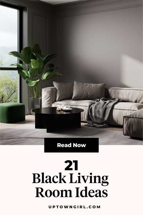 Discover sleek and stylish black living room ideas that will transform your space. Create a luxe and modern look with these inspirations. Small Black Living Room Ideas, Black Living Room Ideas, Black Living, Snug Room, Black Fireplace, Comfy Living Room, Black Living Room, Metallic Wallpaper, Lounge Decor