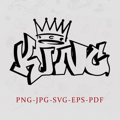 King Graffiti, SVG, Crown Graffiti King, Blood Wallpaper, Image King, Omerta Tattoo, Black Color Palette, Graffiti Words, Tattoo Lettering Fonts, Tattoo Font, Cuss Words