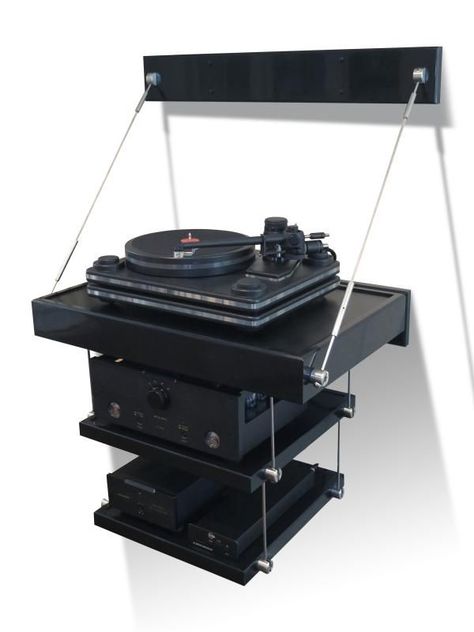 Audio Rack Ideas, Listening Room Ideas, Stereo Shelf, Turntable Shelf, Speaker Stands Diy, Vinyl Record Furniture, Audiophile Room, Audio Furniture, Hifi Stand