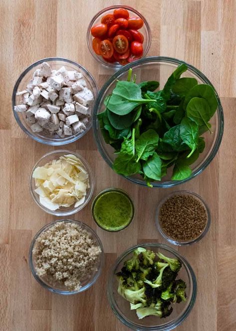 Sweet Green Chicken Pesto Parm Salad, Salad Copycat, Pesto Vinaigrette, Salad Menu, Make Ahead Salads, Green Chicken, Chicken Pesto, Warm Salad, Roasted Broccoli