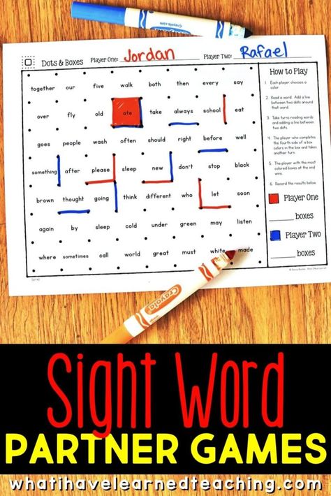 Sight Word Partner Games for High-Frequency Words Sight Word Class Games, Literacy Games Elementary, Spelling Second Grade, 3rd Grade Sight Word Activities, High Frequency Words 2nd Grade, Literacy Games 2nd Grade, Literacy Stations Second Grade, Fun Reading Games For 1st Grade, 1st Grade High Frequency Word Activities