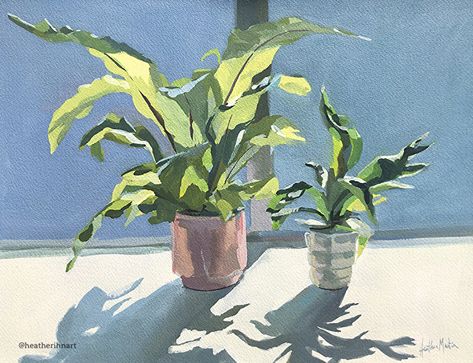 Plant Life Drawing, Gouache Plants, Heather Martin, Plant Artwork, Gouache Art, Plant Painting, Arte Inspo, Arte Sketchbook, Wow Art