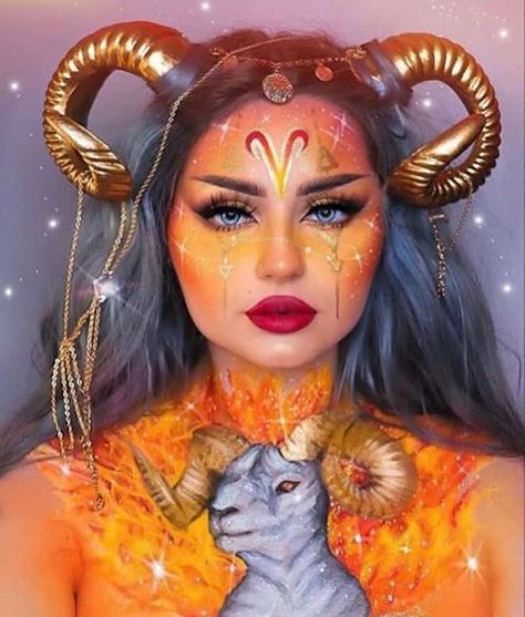 This Artist's Zodiac Makeup Looks Will Make Your Jaw Drop Zodiac Makeup Looks, Beach Makeup Look, Peach Makeup Look, Burgundy Makeup Look, Black Makeup Looks, Pink Makeup Looks, Zodiac Makeup, Dark Makeup Looks, Sunset Makeup