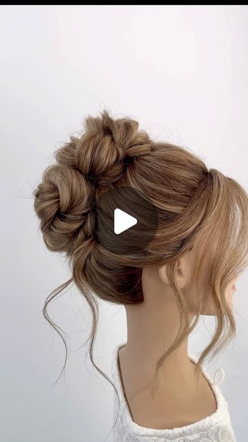 ATLANTA GA BRIDAL HAIRSTYLIST & EDUCATOR on Instagram: "Reposting for @oneshothairawards #easybridalhair #easyhairtutorial #hairtutorial #windergahairstylist #btconeshot2024_specialeventstyling #athensgahairstylist" Easy Up Do For Wedding, Easy Self Updos For Long Hair, Space Bun Wedding Hair, Hair Updo 2024, Fancy Up Do Hairstyles, Double Bun Updo, Wedding Hair Up Tutorial, Updo With Ponytail, Easy Diy Bridal Hair