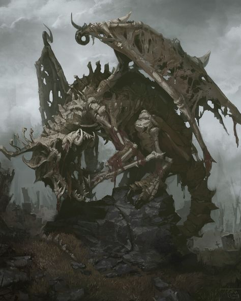 ArtStation - Zombie Dragon, Mintoucan _ Zombie Dragon, Creature Fantasy, Dark Creatures, 다크 판타지, Monster Concept Art, Dungeons And Dragons Homebrew, Fantasy Monster, Fantasy Creatures Art, Dragon Artwork