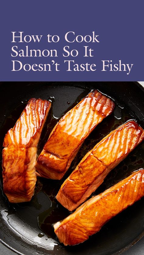 The fatty acids in salmon provide richness and silky texture—but they can also make it taste fishy. Here’s what you need to know to tamp down on that strong flavor. Salmon Recipes That Dont Taste Fishy, Salmon Recipes Not Fishy, How To Like Salmon, How To Get Rid Of Fishy Taste In Salmon, Salmon That Doesn't Taste Fishy, Salmon Recipe For People Who Don't Like Salmon, How To Make Salmon Not Taste Fishy, How To Clean Salmon, How Do You Cook Salmon