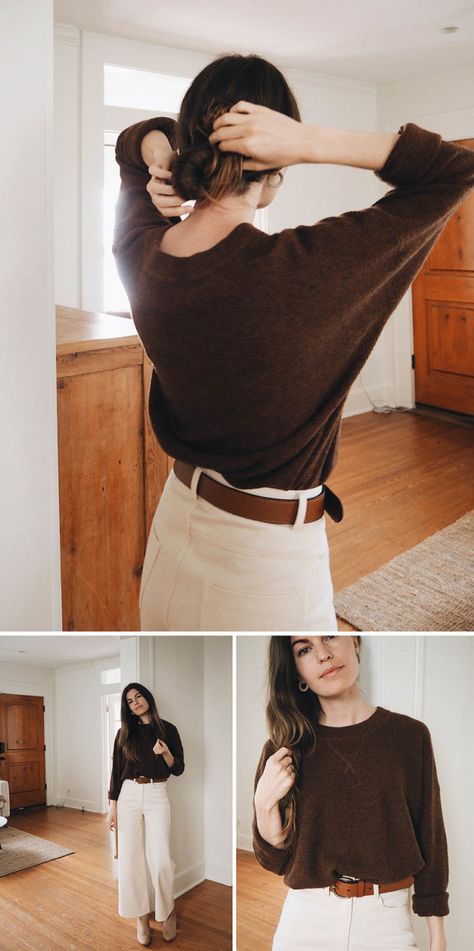 Brown Sweater Outfit, Brown Top Outfit, Casual Fashion Trends, Fall Fashion Trends Women, Sweater Outfit, Top Outfit, Fashion 101, Brown Top, Fall Fashion Trends