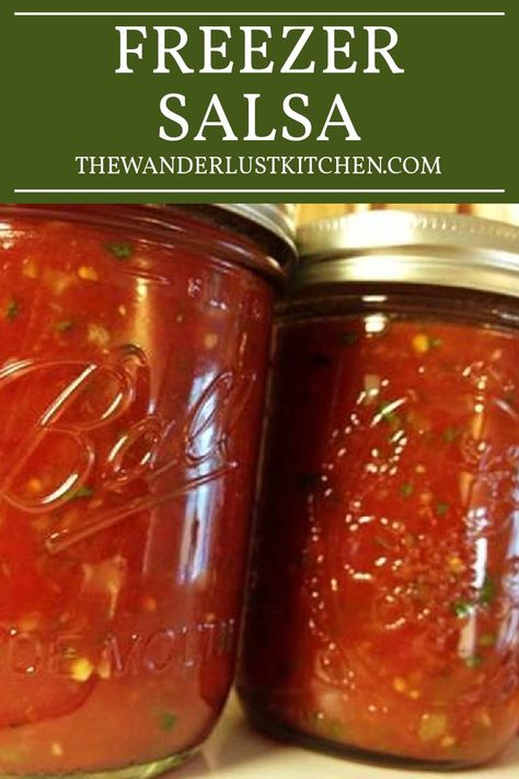 Get ready for a salsa revolution! Our Homemade Freezer Salsa boasts a restaurant-style taste, perfect consistency, and just the right amount of chunkiness is a must-try. Freezing Salsa Recipes, Homemade Freezer Salsa, Salsa To Freeze, Freezer Salsa Recipe, Freezer Salsa, Freeze Salsa, Freezing Tomatoes, How To Make Salsa, Freezer Jam