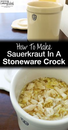 How To Make Sauerkraut In A Stoneware Crock | Homemade sauerkraut in a stoneware crock... it's super fun and beautiful and the ultimate in batch cooking! Not to mention that sauerkraut is one of the best foods for a healthy gut and digestion. | TraditionalCookingSchool.com Sauerkraut In A Crock, Potluck Meals, Wheat Rolls, Sprouted Wheat, Make Sauerkraut, Crock Meals, Making Sauerkraut, Sauerkraut Recipe, Homemade Sauerkraut