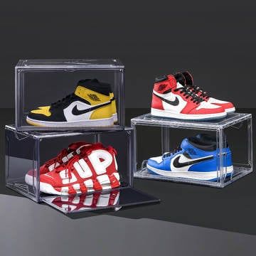 10 Pack Magnetic Clear Shoe Box Transparent Plastic Sneaker - Etsy Shoe Box Organizer, Shoe Box Storage, Sneaker Storage, Sneakers Slippers, Plastic Shoe Boxes, Acrylic Drawers, Lego Dimensions, Clear Shoes, Door Displays