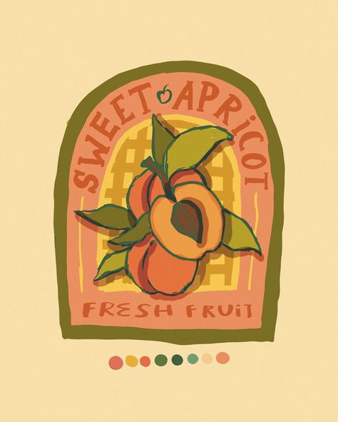 peachtober day 9 : apricot 🍑 #peachtober24 #peachtober #peachtober24apricot @peachtober [art, art challenge, art, experiment, gouache watercolour, experiment, daily art challenge, digital art, digital painting, illustration, digital illustration, independent artist, artist, poster, sticker, poster design, sticker design, fruit sticker, vintage, vintage design, vintage illustration, fruit illustration] Daily Art Challenge, Illustration Fruit, Peach Art, Sticker Poster, Fruit Illustration, Design Sticker, Illustration Digital, Art Challenge, Painting Illustration