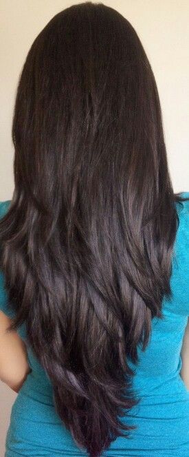 love it Diy Haircut, Vlasové Trendy, Long Layered Haircuts, Long Dark Hair, Hair Styler, Long Black Hair, Long Layered Hair, Haircuts For Long Hair, Long Hair Cuts