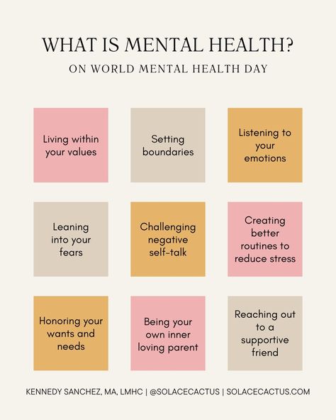 🌍💚 World Mental Health Day 💚🌍 Mental Health looks different for everyone, whether it’s seeking therapy, spending time in nature, connecting with loved ones, or simply taking a break. Let’s celebrate our mental health journeys and encourage open conversations about wellness in an attempt to reduce stigma and shame ✨ We can do that by asking each other, what did you do today to prioritize your mental health? Share your thoughts below! ⬇️ #WorldMentalHealthDay #breakingstigma #MentalHealthMat... Therapy Social Media Posts, Therapy Reminders, Mental Health Vision Board, Seeking Therapy, Mental Health Goals, What Is Mental Health, World Mentalhealth Day, Spending Time In Nature, World Mental Health Day