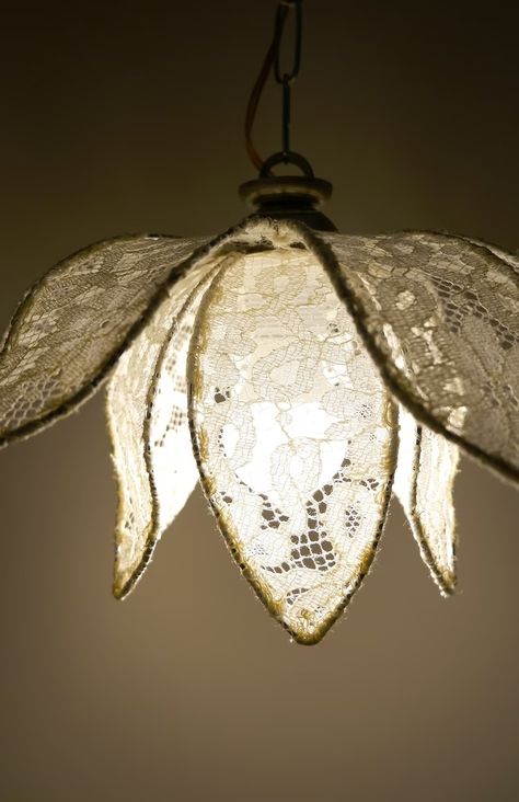 Lace Lotus Ceiling Light With Petals, Flower Art, Pendant Light Lamp, 1990s, Vintage, Lighting, Vintage - Etsy Flower Hanging Light, Diy Lotus Lamp, Diy Flower Light Fixture, Flower Lamp Shade Diy, Vintage Flower Lamp, Petal Lampshade, Ceiling Lamp Diy, Flower Lamp Diy, Xiao Lantern