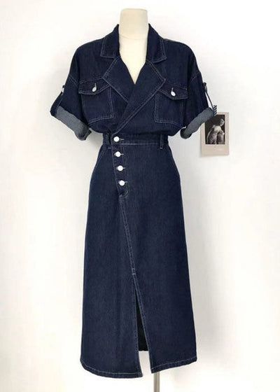 Long Fitted Denim Dress, Size 16 Fashion For Women, Denim Dress Outfit Summer, Denim Dresses For Women, Denim Dress Outfit, Denim Dress Summer, Plus Zise, Stylish Work Attire, Womens Denim Dress