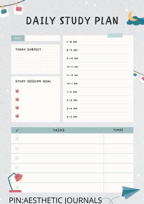 Plan Study Schedule, Goodnotes Template Aesthetic, Study Templates Aesthetic, Study Planner Bullet Journal, Study Schedule Aesthetic, School Timetable Design Aesthetic, Aesthetic Planer, Timetable Aesthetic, School Planner Aesthetic