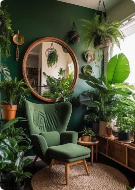 Vstupná Hala, Detail Arsitektur, Lots Of Plants, Diy Terrarium, Earthy Home, Interior Vintage, Room With Plants, Green Rooms, Boho Living Room