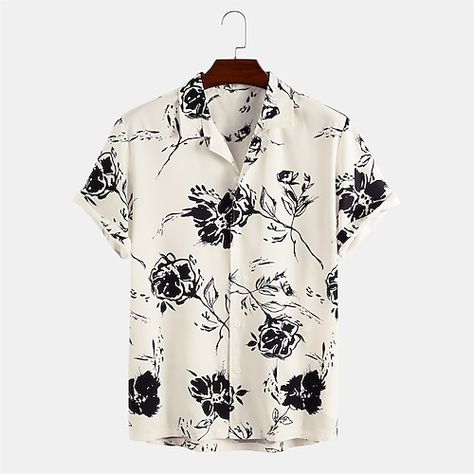 Season:Summer; Fabric:100% Polyester; Sleeve Length:Short Sleeve; Look After Me:Washable,Wet and Dry,Machine wash; Gender:Men's; Style:Casual; Tops Type:Shirt; Occasion:Outdoor,Daily; Fit Type:Regular Fit; Pattern:Graphic Prints; Design:Button-Down; Neckline:Turndown; Special Size:Normal; Front page:FF; Listing Date:01/04/2021; Production mode:External procurement; Bust:; Length:; Shoulder Width:null; Special selected products:COD; Sleeve Length:null Moda Floral, T Shirt Flowers, Mens Fashion Summer, Loose Tops, Short Sleeve Button Up, Beach Shirts, Mens Clothing Styles, Men Short Sleeve, Shirt Online