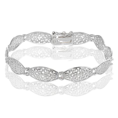 Sterling Silver Polished Vintage Oval Filigree Bracelet -- You can find out more details at the link of the image. (This is an affiliate link) Filigree Bracelet, Womens Bangles, Jewelry Styles, Daisy Bracelet, Women's Bracelets, Red Diamond, Filigree Design, Jewelry Pouch, Bracelet Sizes