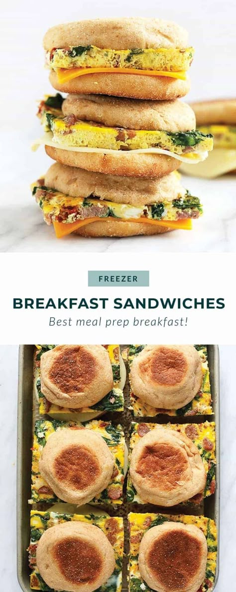 Ultimate Freezer Breakfast Sandwiches - Fit Foodie Finds Healthy Cheap Breakfast Meal Prep, Healthy Pregnant Breakfast, Meal Prep Egg Sandwich, Pregnant Meal Prep, Easy Healthy Pregnancy Meals, Postpartum Breakfast, Postpartum Meal Prep, Meal Prep Essentials, College Meal Prep