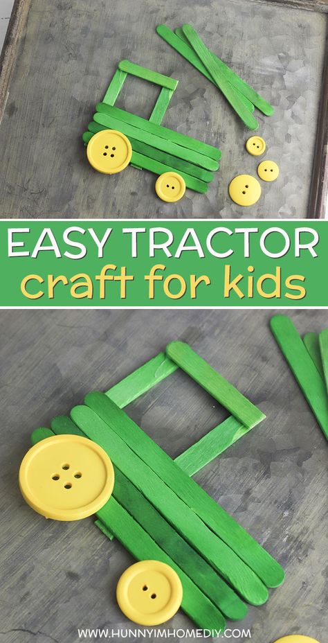 Whether you're searching for farm crafts for preschool or tractor craft for toddlers, you'll love this adorable popsicle stick craft. It's one of the best tractor crafts for preschool and is a fun popsicle stick craft for kids! If you need tractor crafts for kids or farm crafts for kids, this fun popsicle stick crafts for kids is perfect. They're cute farming crafts for preschool and farming crafts for kids! They even make fun garden crafts for kids and are perfect for a preschool farm theme or Farming Crafts, Tractor Craft, Preschool Farm Crafts, Tractor Crafts, Popsicle Stick Craft, Preschool Farm, Popsicle Stick Crafts For Kids, Garden Crafts For Kids, Craft For Preschoolers