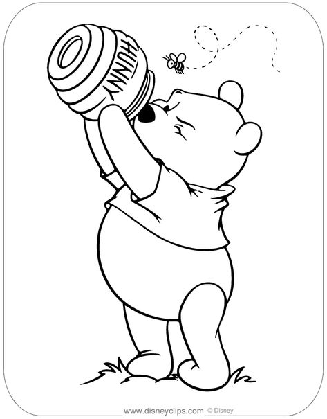 Winnie The Pooh Coloring Pages, Pooh Coloring Pages, Winnie The Pooh Tattoos, Winnie Poo, Disney Coloring Sheets, Winnie The Pooh Drawing, Bee Coloring Pages, Winnie The Pooh Pictures, Winnie The Pooh Christmas