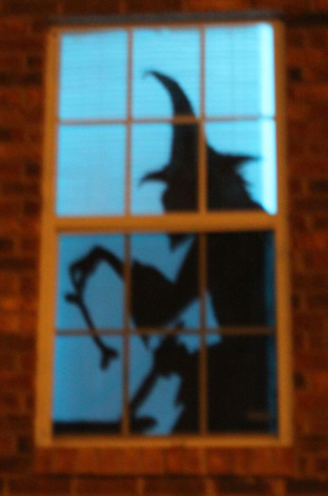 Halloween Window Display, Halloween Window Silhouettes, Window Shadow, Shadow Images, Witch Silhouette, Happy Haunting, Image Halloween, Halloween Queen, Silhouette Template