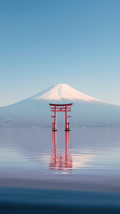 Torii lake fuji mountain sunset | Premium Photo - rawpixel Mount Fuji, Nature, Japon Aesthetic, Japanese Sunset, Mountain Fuji, Japan Fuji, Save Water Poster, Photography Japan, Japanese Mountains