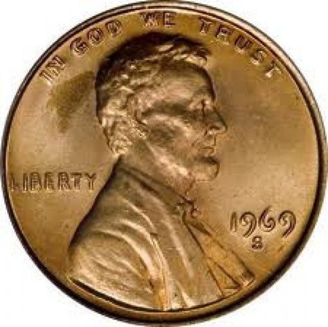 The 1969-S penny is also a doubled die. You can clearly see it has been stamped twice. Rare Pennies, Valuable Pennies, Penny Values, Wheat Pennies, Old Coins Worth Money, Rare Coins Worth Money, Rare Stamps, Error Coins, Valuable Coins