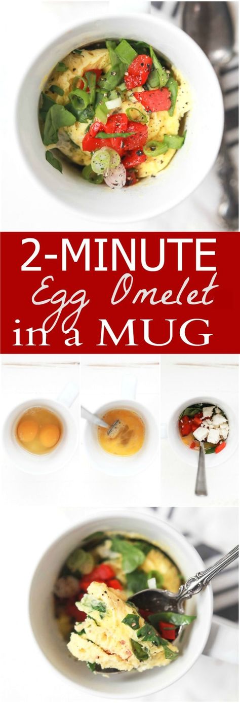 A great breakfast recipe for a healthy New Year! 2 Minute Egg Omelet in a Mug, low in calories, filled with nutrients, easy to "make your own" and all made in one cup! | joyfulhealthyeats.com #glutenfree Breakfast Recipes Healthy, Breakfast Recipes Easy Quick, Healthy New Year, Easy Egg Recipes, Egg Omelet, Quick Healthy Dinner, Vegetarian Breakfast Recipes, Quick Easy Dinner, In A Mug