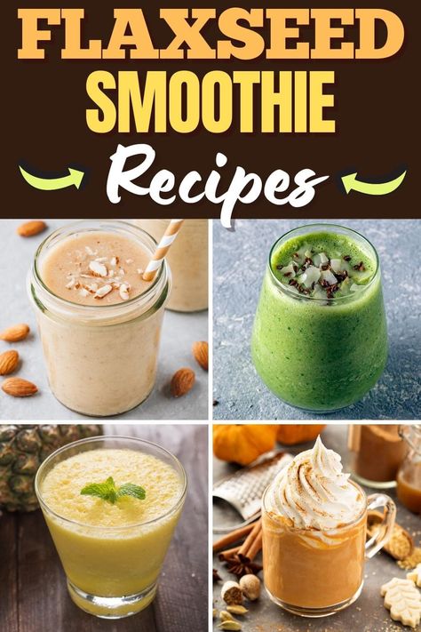 This collection of flaxseed smoothie recipes has everything from nutrient-packed almond milkshakes to deliciously cool mango drinks. Enjoy! Ground Flax Seed Recipes Smoothie, Flaxseed Smoothie Recipes, Smoothies With Flax Seed, Ground Flax Seed Benefits, Flax Seed Drink, Flax Seed Smoothie, Quick Breakfast Smoothies, Flaxseed Recipes, Flaxseed Smoothie