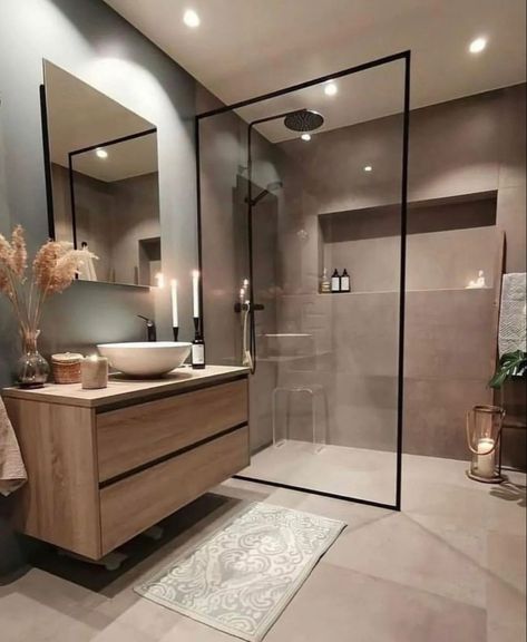 Twitter account| Bathroom Interior Design Modern, Bathroom Inspiration Modern, Best Bathroom Designs, Beige Bathroom, Bathroom Redesign, Brown Bathroom, Bathroom Design Decor, Bathroom Inspiration Decor, Hus Inspiration