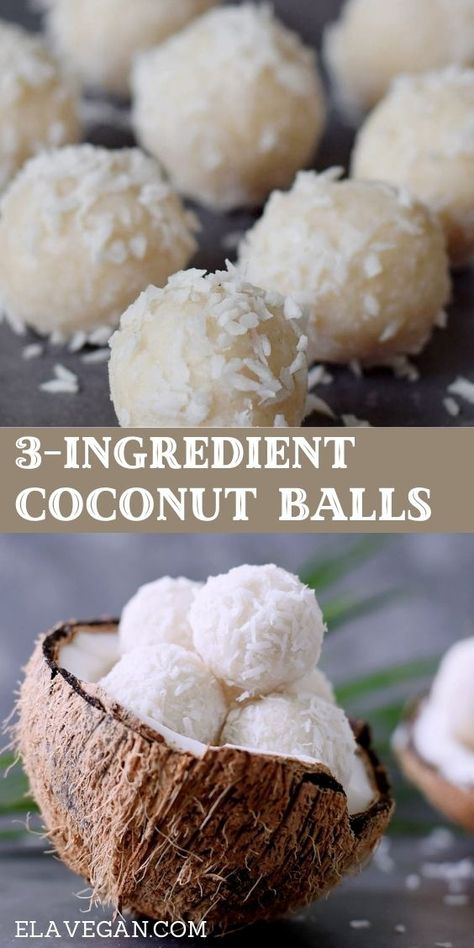 Raw Vegan Energy Balls, Vegan Energy Balls Healthy, Easy Bliss Ball Recipe, Healthy Balls Recipe, Protein Coconut Balls, Vegan Balls Energy, 3 Ingredient Coconut Balls, Coconut Flour Energy Balls, Coconut Oil Energy Balls