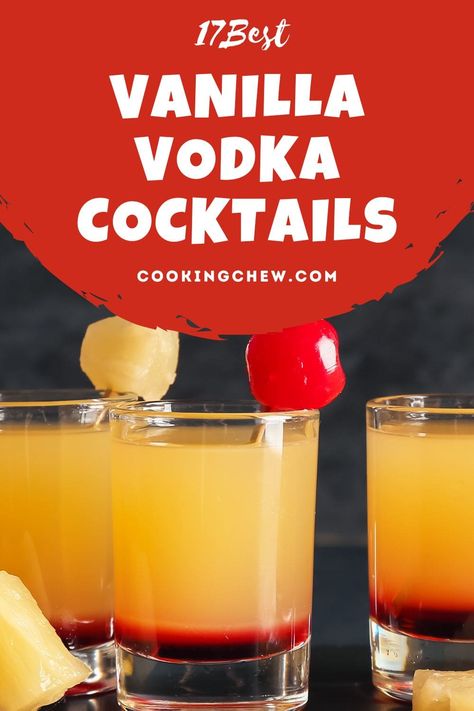 Drinks Made With Vanilla Vodka, Vanilla Vodka Recipes Cocktails, Vanilla Vodka Shots, Vanilla Vodka Drinks Recipes, Smirnoff Vanilla Vodka Recipes, Absolut Vanilla Vodka Recipes, Vanilla Vodka Shots Recipes, Vanilla Vodka Drinks Easy, Cocktails With Vanilla Vodka