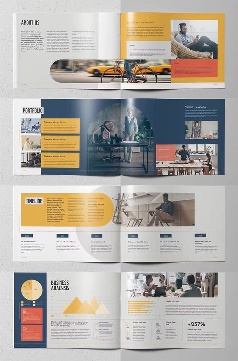 Landscape Brochure Template InDesign. 24 pages Colourful Landscape, Product Brochure, Booklet Design, Premium Product, Indesign Templates, Plan Design, A4 Size, Brochure Design, Brochure Template