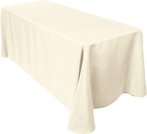 Amazon.com: Leading Linens 5-pcs 90" x 156" Inch Rectangular Polyester Cloth Fabric Linen Tablecloth - Wedding Reception Restaurant Banquet Party - Machine Washable - Choice of Color - Ivory : Home & Kitchen Linen Tablecloth Wedding, Reception Restaurant, Dining Table Wedding, Chair Bows, Tablecloth Sizes, Banquet Party, Rectangle Tablecloth, Table Wedding, Banquet Tables