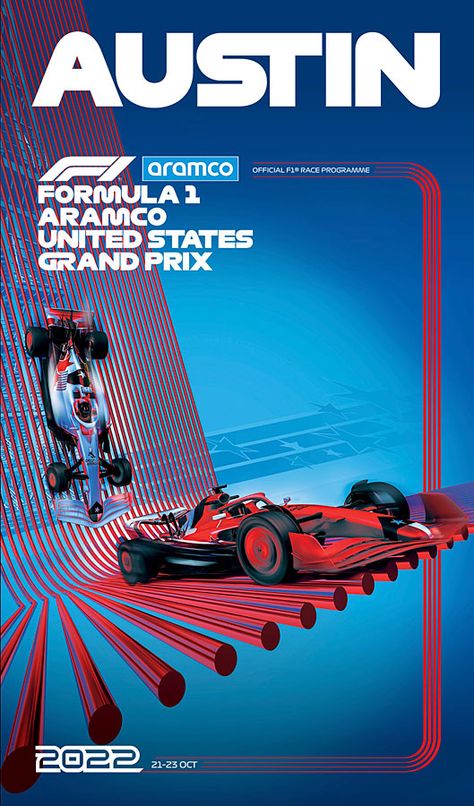 Auto Racing Posters, Pr Campaign, Grand Prix Posters, Car Advertising Design, F1 2022, Bahrain Grand Prix, United States Grand Prix, Circuit Of The Americas, Formula 1 Car Racing