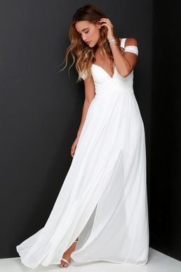 Ocean of Elegance Ivory Maxi Dress Casual Bridal Dress, Ivory Maxi Dress, Cocktail Dress Prom, Wedding Dress Chiffon, Trendy Wedding Dresses, Casual Wedding Dress, White Dresses For Women, Maxi Dress Cocktail, Reception Dress