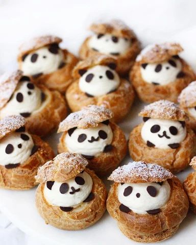 Choux Cream, Creme Puff, Cream Puff Recipe, Kawaii Dessert, Puff Recipe, Dessert Packaging, Food Hub, Cream Puff, Cute Snacks